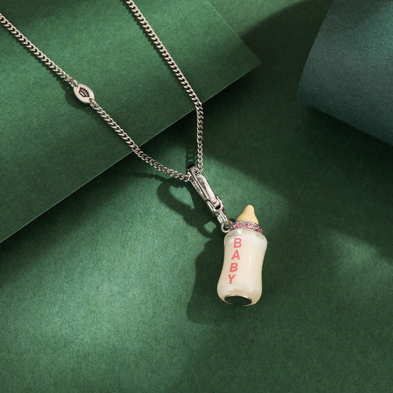 Acrylic letter printing power bottle pendant necklace exquisite bottle pendant