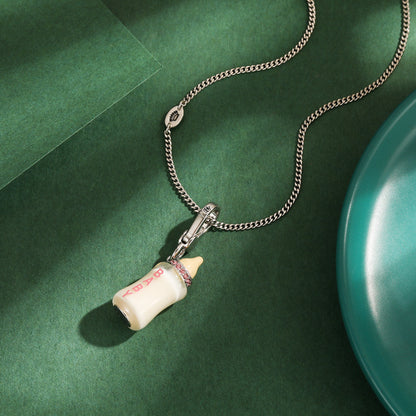 Acrylic letter printing power bottle pendant necklace exquisite bottle pendant