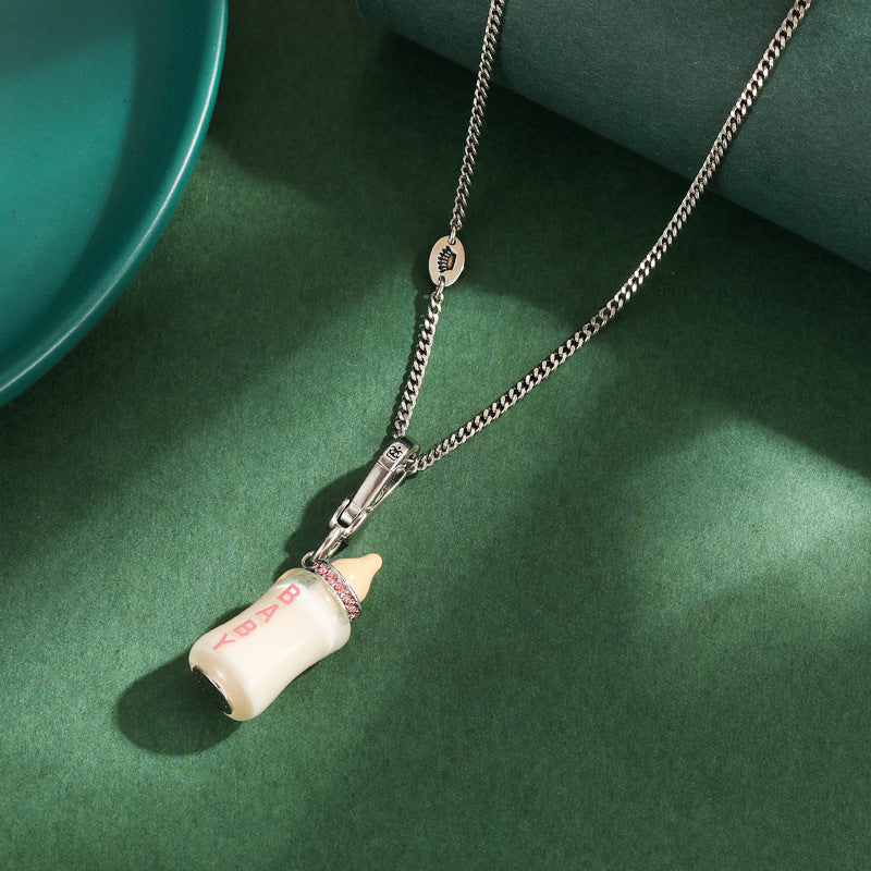 Acrylic letter printing power bottle pendant necklace exquisite bottle pendant